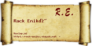 Rack Enikő névjegykártya